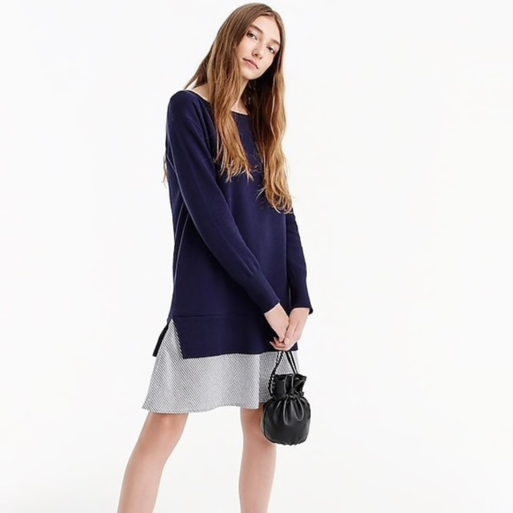 NWT J Crew Small Sweater Dress with Ruffle Hem.